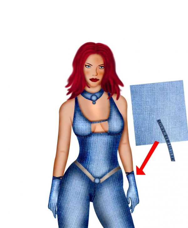 Creation of Princess of blue jeans: Step 19